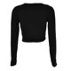 thumbnail image 4 of TRKIYQC, camiseta Sexy de manga larga sólida para mujer, Tops cortos sólidos, camisetas de moda para mujer, camisetas ajustadas con cordones frontales en V profundo TRKIYQC moderno, 4 of 9