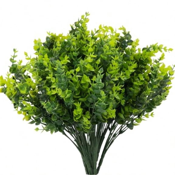 8 Bundles UV Resistant Non-Fading Artificial Boxwood Shrubs - Fake Greenery Plants for Outdoor Indoor Farmhouse Garden Porch Patio Wedding Decoration