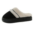 thumbnail image 2 of SEMPAI Christmas Deals Women Plush Slip Thick Bottom Warm Thickened Home Slippers Black US Size:5.5, 2 of 4