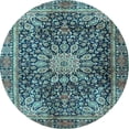 thumbnail image 1 of Ahgly Company Indoor Round Persian Light Blue Traditional Area Rugs, 3' Round, 1 of 4