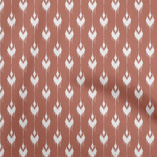 oneOone Velvet Brown Fabric Asian Ikat Craft Projects Decor Fabric Printed By The Yard 58 Inch Wide-7301