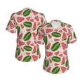 thumbnail image 5 of Wukai Watermelon Classic V-Neck T-Shirt for Women: Comfortable, Stylish, and Versatile Wardrobe Essential-Medium, 5 of 7