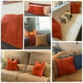 thumbnail image 5 of Fancy Homi Set of 2 Burnt Orange Decorative Throw Pillow Covers 18x18 Inch for Living Room Couch Bed, Boho Farmhouse Fall Home Decor, Soft Textured Corduroy Corss Patchwork Cushion Case 45x45 cm, 5 of 9