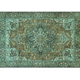 thumbnail image 1 of Ahgly Company Indoor Rectangle Persian Turquoise Blue Traditional Area Rugs, 8' x 10', 1 of 4