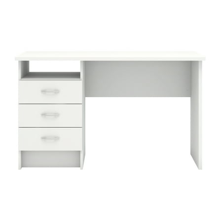 Tvilum Whitman Executive Desk with Drawers, White (Best Executive Office Furniture)