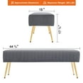 thumbnail image 5 of Furniliving Velvet Ottoman Bench  Modern Upholstered Bench  Indoor Entryway  Bench,Grey, 5 of 9