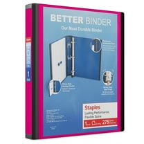 Staples Better View 1-Inch D 3-Ring Binder Pink (13568-CC) 55843/13568