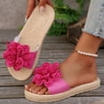 thumbnail image 5 of Quaouag Women's 3D Floral Applique Decor Open Toe Flip Flop Sandals Casual Outdoor Flat Slippers, 5 of 9