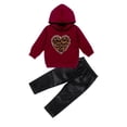 thumbnail image 2 of 2 Pcs Ensemble de Survêtement Chaud pour Bébé Fille avec Capuche+pantalon, 2 of 4