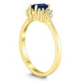 thumbnail image 2 of SZUL Women's 6X4MM Sapphire and Diamond Regal Ring in 10K Yellow Gold, 2 of 4