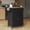Black, variant on HLR Small Kitchen Islands Table with Storage, Rolling Wood Microwave Cart on Wheels for Dining Room, White