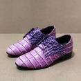thumbnail image 4 of Men's Lace‑Up Oxford Dress Shoes, Crocodile Embossed Glossy Upper Footwear with Block Low Heel Outsole for Formal Events and Dress‑Up Occasions, 4 of 9