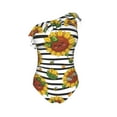 thumbnail image 4 of Yiaed Cute Sunflowers Print Women One Piece Swimsuits Tummy Control One Shoulder Bathing Suits Pattern Ruffle Swimwear-XX-Large, 4 of 8