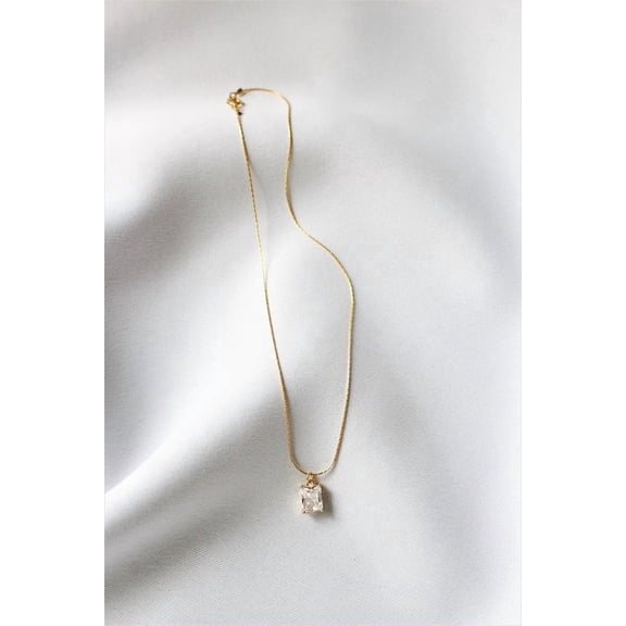 2.00CT Radiant Cut Lab-Created Solitaire Women's Pendant 14k Yellow Gold Plated