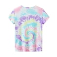 thumbnail image 5 of Beezizac Trendy Tie Dye Spiral Pajamas for Girls 2-Piece Soft Short Sleeve & Pants PJ Set Jammies Size 10, 5 of 8