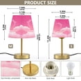 thumbnail image 2 of Tapered Desk Lamp with Antique Brass Base Table Lamps Dimmable LED Bulb Button Switch Night Light Clouds and Pink Heart Shape Small, 2 of 8