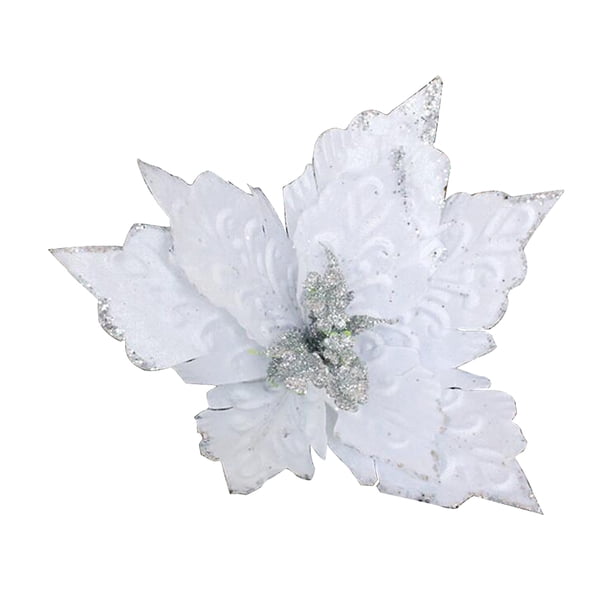 Recomendado para combinar varias piezas Flores navideñas de terciopelo Esquejes de flores navideñas flores artificiales - modelo blanco 28x28cm recomendado para vender en ANGGREK Otros