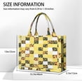 thumbnail image 3 of Large Capacity Tote Bag,Yellow White Checker Sunflower Pattern Handbag Fashion Luxury Tote Bag,15.7"x13"x 5.1" Inches,Laptop Compatible, 3 of 6