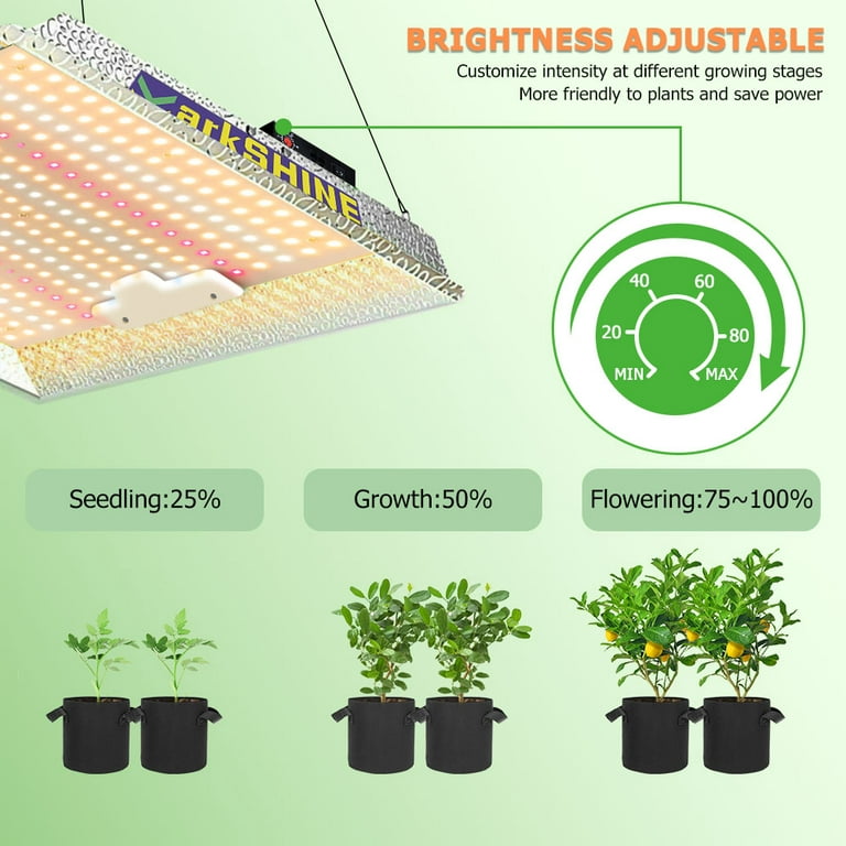 NAILGIRLS LED Grow Light, 600W Grow Lamp for Indoor Plants Full