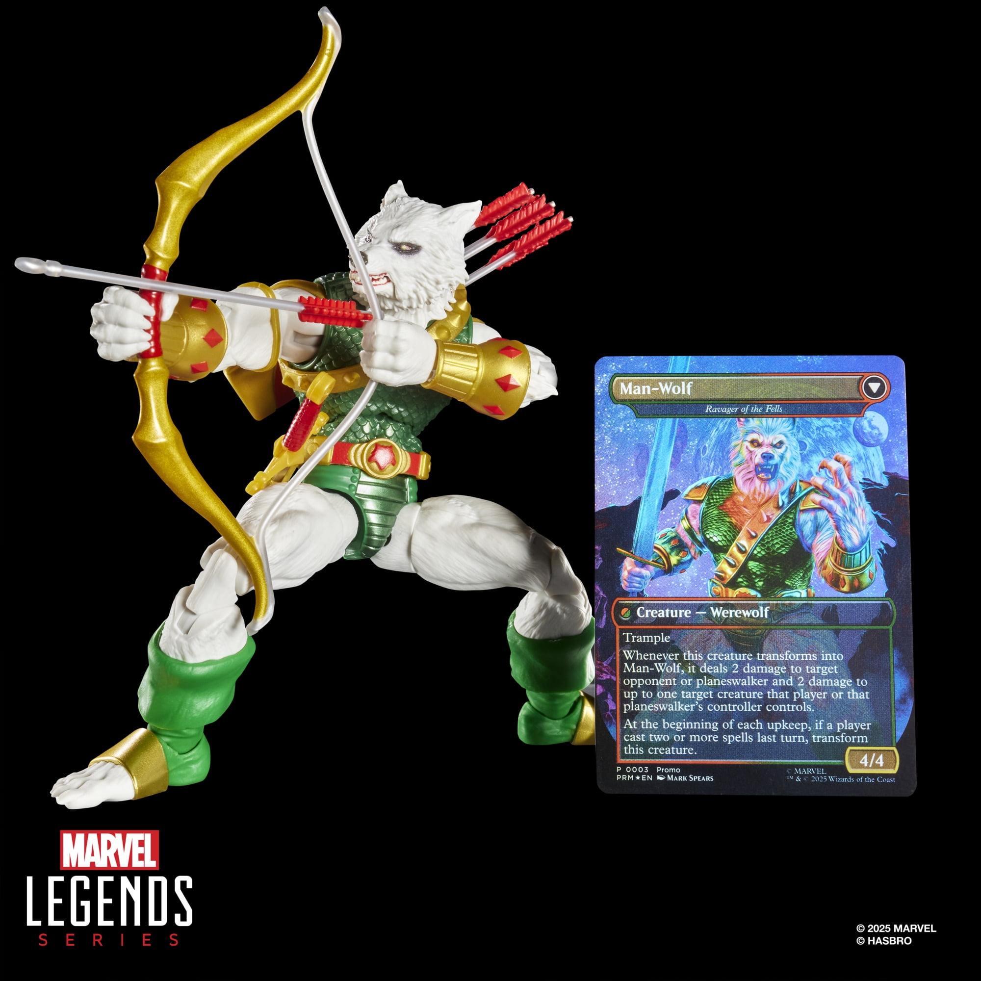 Marvel Legends Series Magic: The Gathering, figurine Man-Wolf avec carte premium exclusive
