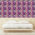 thumbnail image 3 of Ambesonne Floral Peel & Stick Wallpaper for Home, Flowers Monochrome Leaves, 13"x36", Eggplant White and Magenta, 3 of 5