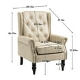 thumbnail image 6 of Camel Color Pu Leather Armchair, Wood Structure, For Bedroom & Living, Modern Accent Chair With And Foam Fill, 23.23'' Arm Height, Living Room, 6 of 6