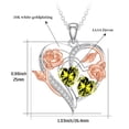 thumbnail image 5 of Midir&Etain Rose Heart Necklace Gifts for Women 18K White Gold Plated Double August Yellow Peridots Birthstone Necklace Pendant Birthday Anniversary Christmas Jewelry Gift for Wife Her Mom, 5 of 6