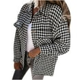thumbnail image 2 of Puntoco mujeres otoño e invierno pata de gallo estampado manga larga cuello vuelto traje cárdigan abrigo de lana tops liquidación Puntoco Puntoco-2007, 2 of 3