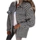 thumbnail image 2 of Mujeres otoño e invierno pata de gallo estampado manga larga cuello vuelto traje cárdigan abrigo de lana Tops Fridja  po3201, 2 of 3