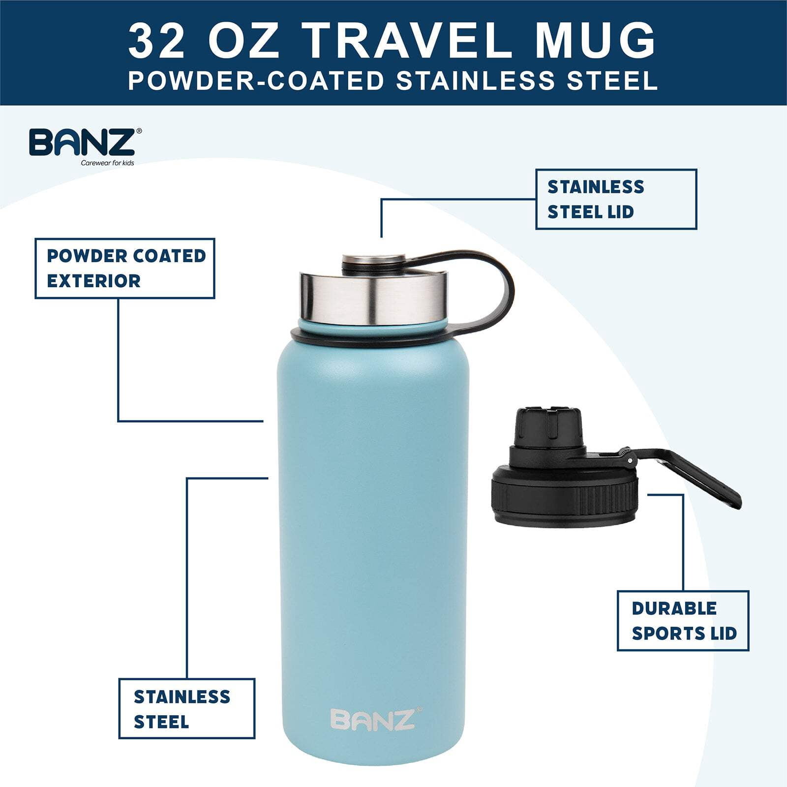 Stainless Steel Water Bottle 32oz - 32oz - Navy