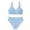 Light Blue, variant on REDARER Girls Two Piece High Waisted Bikini Swimsuit with White Stitch Trim UPF 50 Rash Guard Swimwear,9-10 Years