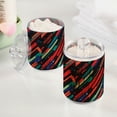 thumbnail image 2 of Yayeee 2 Pack Qtip Holder Bathroom Cotton Swab Canister with Lid Clear Dispenser Set, Blue Abstract Lines, 2 of 6