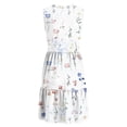 thumbnail image 7 of Mifsaly Floral Dresses For Women Midi V Neck A Line Sleeveless Button Down Dress Tiered Skirt Elegant Casual Summer Vacation Beach Sundresses M, 7 of 7