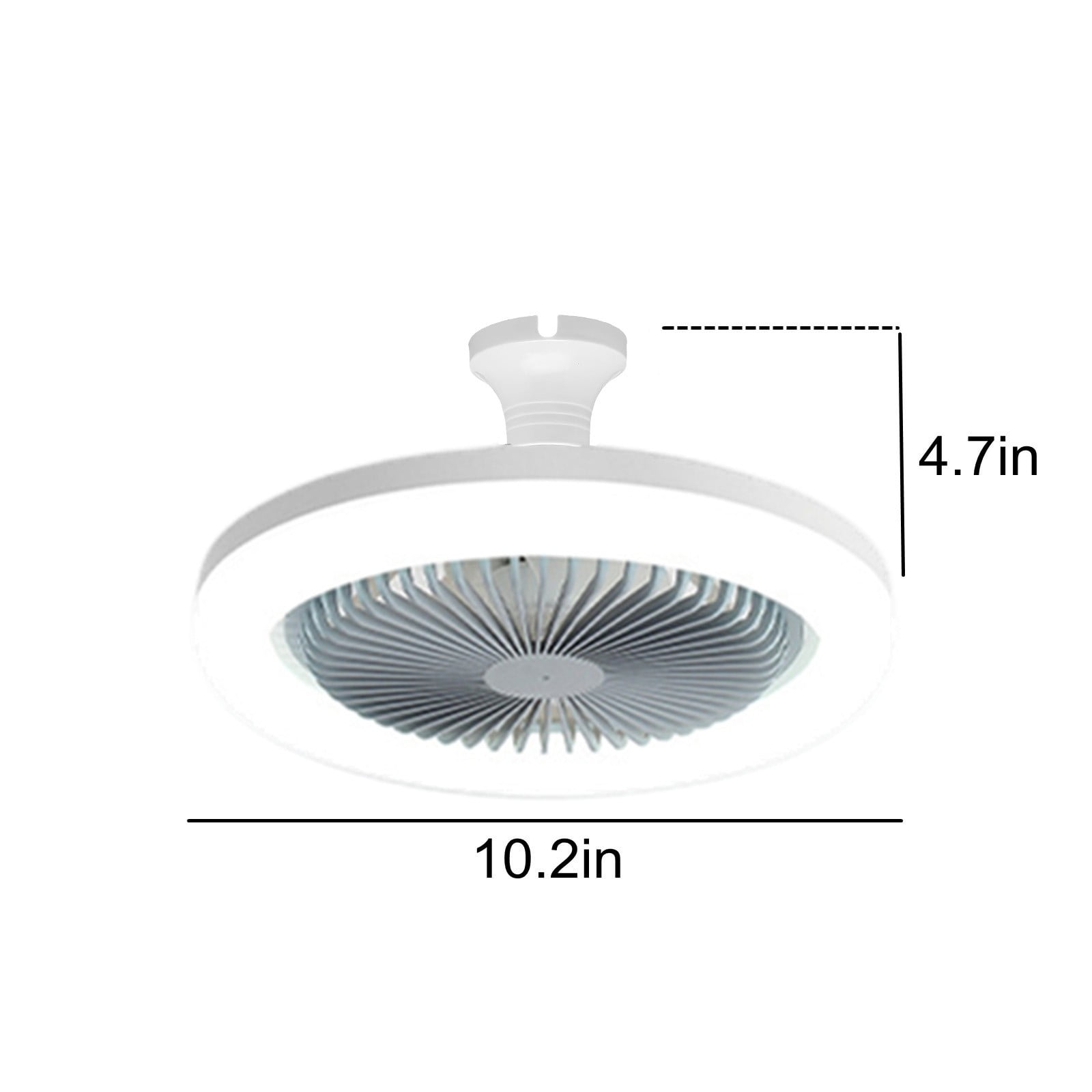 Byujiro E27 Screw-in 2-in-1 Ceiling Fan with LED Light Adjustable Speed Quiet Fan Light Combo Easy Install Fan with Light Socket for Bedroom, Living Room, Kitchen & Office Use