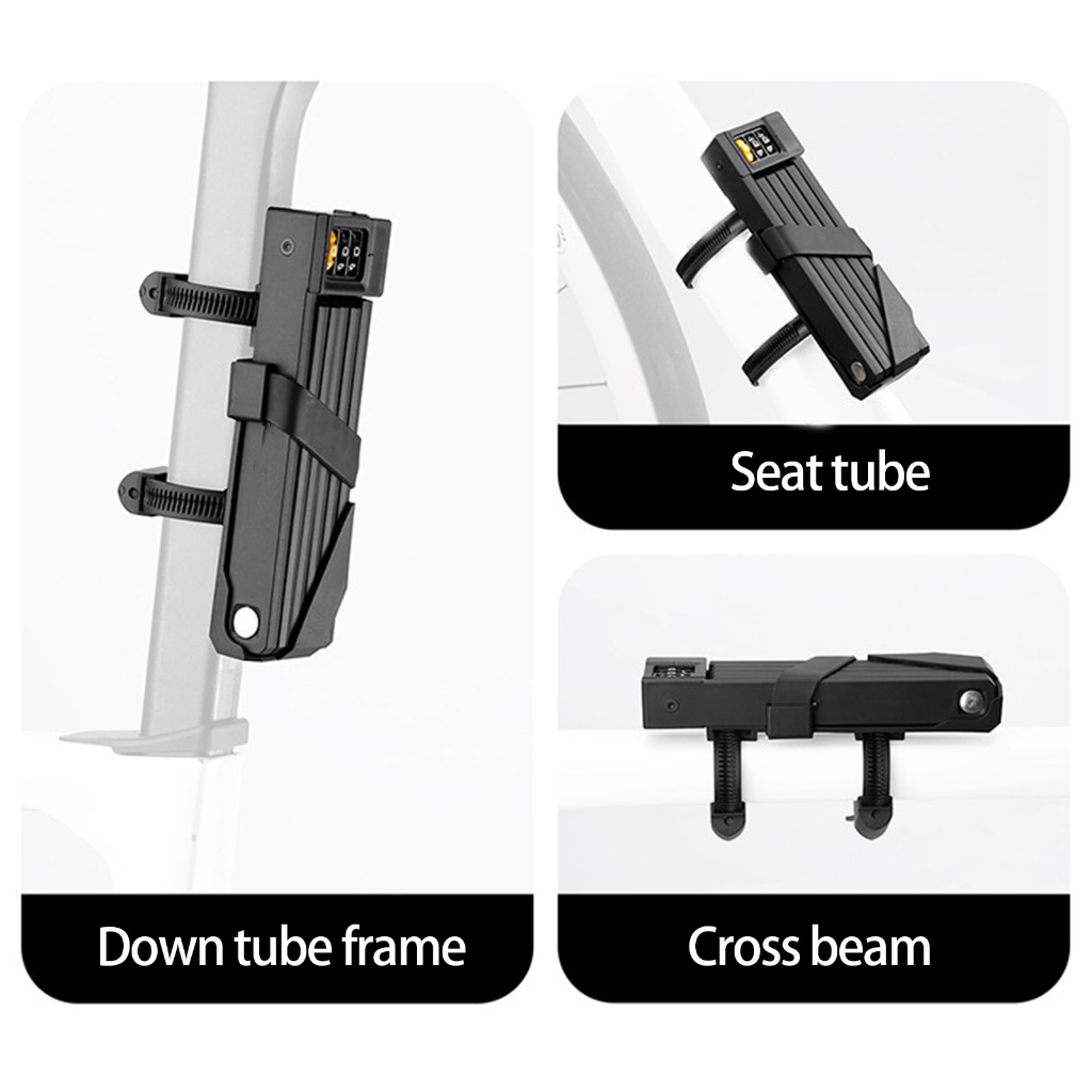 MOMOJIA Light weight Folded Bike Lock Zincs Alloys Cores Rustproof Flexible Angles Adjustment For MotorcyclesScooters