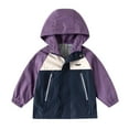 thumbnail image 2 of NAISIBABY Kids Boys Jacket, Zipper Color Block Active Fit Fashion Hooded Windbreaker Coat Purple 9T, 2 of 4