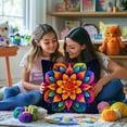 thumbnail image 4 of Colorful Flower Mandala Pattern DIY Latch Hook Pillow Kits for Adults Printed Pillowcase Crochet Yarns Hooking Handmade Pillow Cover Cushion for Home Sofa Decoration 17x17inch(6), 4 of 7