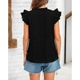 thumbnail image 4 of FreshPretty Women Summer Eyelet Tops Dressy Casual V Neck Ruffle Cap Sleeve Cotton Boho Shirts Lace Embroidered Blouses 2025, 4 of 7
