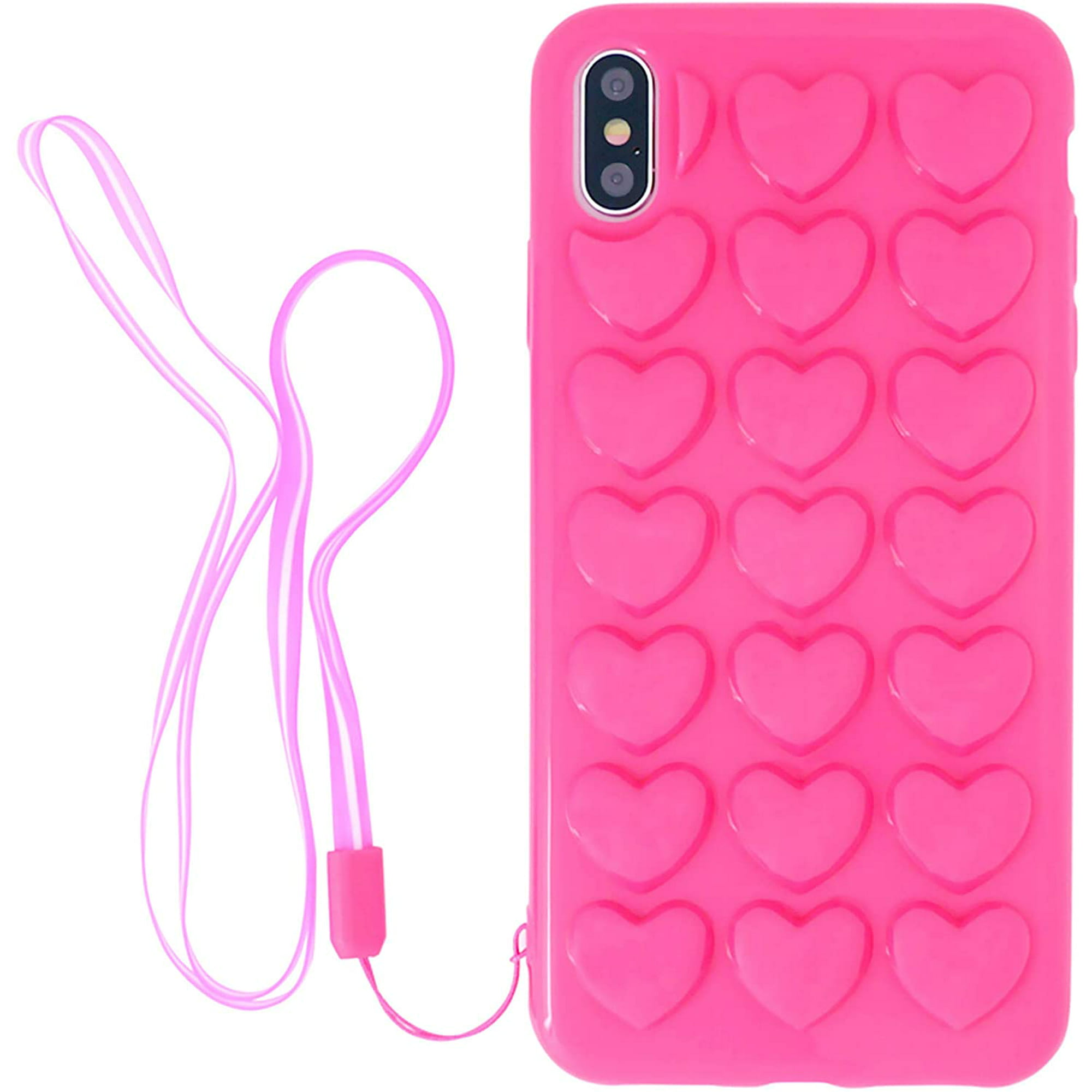 Iphone 6 Plus Iphone 6s Plus Case For Women Dmaos 3d Pop Bubble Heart Cover With Lanyard Wrist Strap Cute Girly Walmart Canada