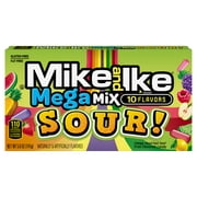 Mike and Ike Mega Mix 10 Flavors Chewy Assorted Sour Fruit Flavored Candy, 5.0 oz