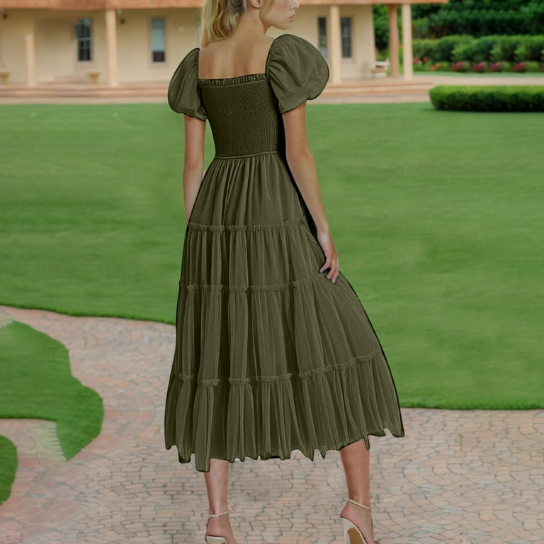 Casual Dresses for Women, Women's Fashion Sexy Solid Short Sleeve Pleated Dresses Long Dress Midi Maxi Dresses Elastic Waist Boho Beach Dress Pockets(Olive Green,XXL) - Walmart.com Casual Dresses for Women, Women's Fashion Sexy Solid Short Sleeve Pleated Dresses Long Dress Midi Maxi Dresses Elastic Waist Boho Beach Dress Pockets(Olive Green,XXL) - Walmart.com