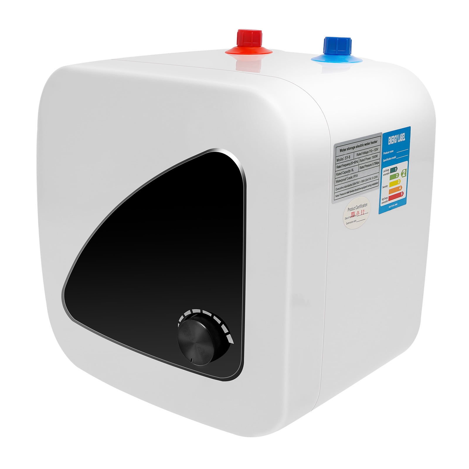 Electric Water Heater - 110 Volt 1500W 2.11Gallon Instant Hot Under Sink for Kitchen Washing Faucet（IPX4 Maximum Temperature 149℉）, White