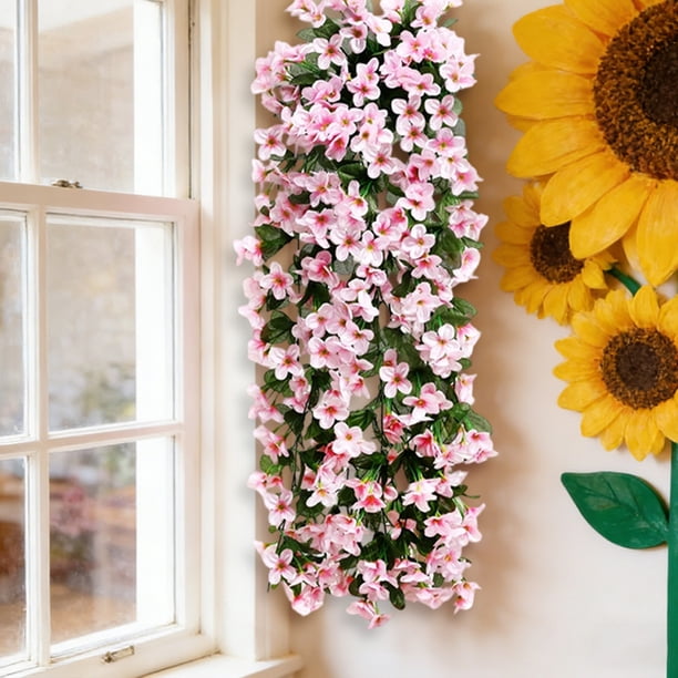 Guirnalda de pared colgante de flores violetas artificiales para bodas, decoración del hogar y eventos, ramos reutilizables de seda de orquídeas y glicinas