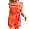 thumbnail image 2 of LOVZFMLL Hot Selling European And Women's Ruffled Jumpsuit Shorts Orange M, 2 of 8