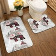 thumbnail image 2 of Yiaed Christmas Snowman With Hat Print Bathroom Mat Set 2 Pieces Mat Anti-Skid Pad Ultra Soft and Absorbent Bathroom Bath Mat Contour Bath Rugs for Toilet Base, 2 of 6
