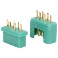 thumbnail image 2 of Par de conectores de 6 pines y 40 A chapados en oro de 24 quilates para coches y cuadricópteros RC (verde), 2 of 8