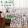 thumbnail image 3 of PC Deep Pocket Queen Sheet Set Fit Breathable Microfiber Soft Queen Size Sheet Set Hotel Style Bed Sheet Set for Women Men Flower, 3 of 9