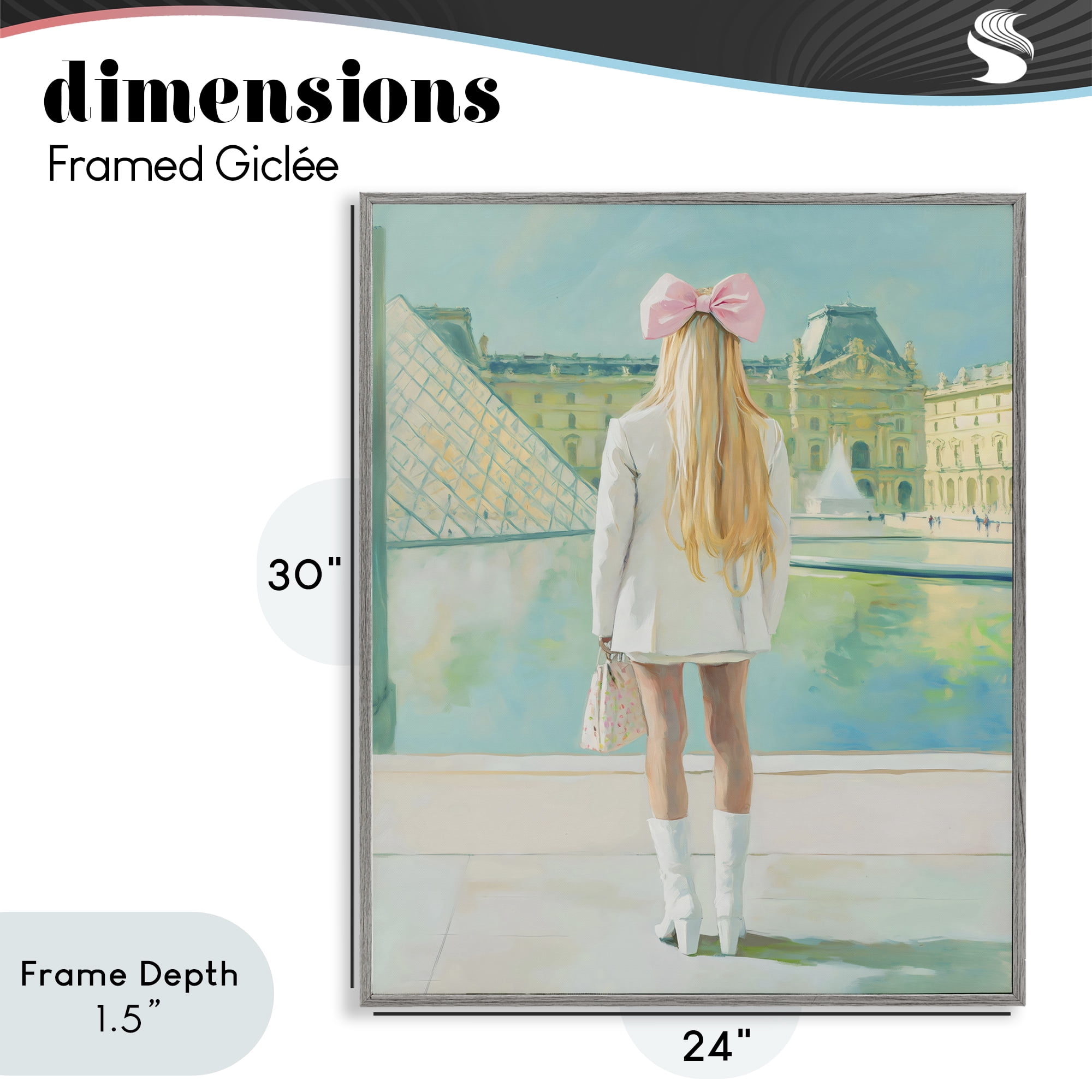 Stupell Industries Girl In Paris Observing Gray Framed Giclee Art, design by The Prints Vibe