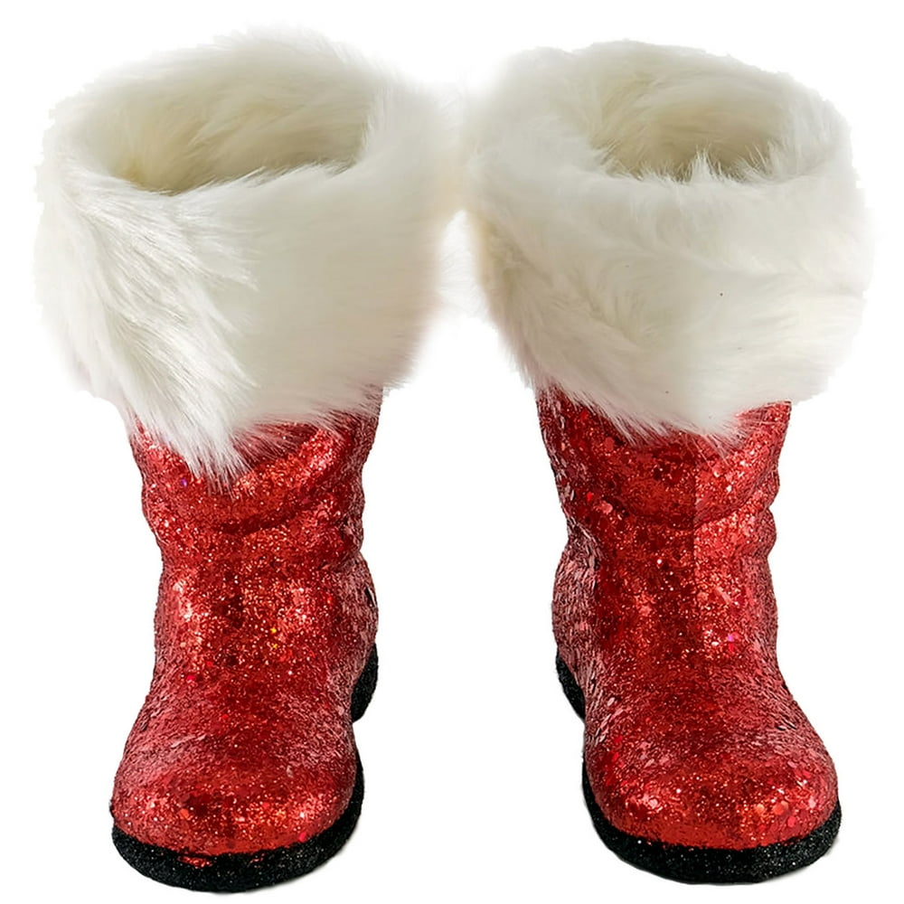 Katherine's Collection Red Glitter Santa Boots Set of 2