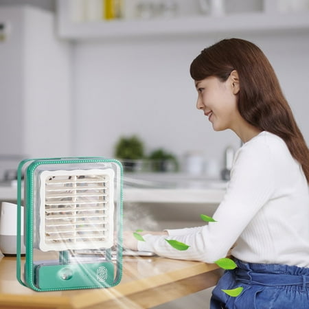 

dvypyn Portable Misting Fan Handheld Personal Mist Fan Battery Operated Rechargeable Mini Fan With Water Spray Green